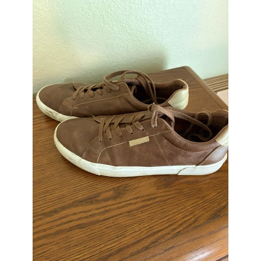 Nautica Mens Turvo Brown Round Toe Lace Up Casual Shoes Sneakers Size 11